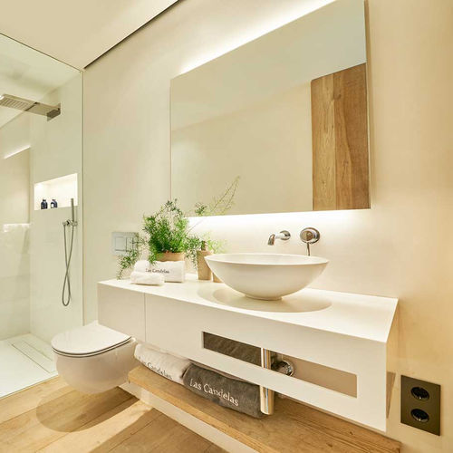 Lavabo da appoggio - CONCAVE - PLANIT - in Corian® / rotondo / senza foro
