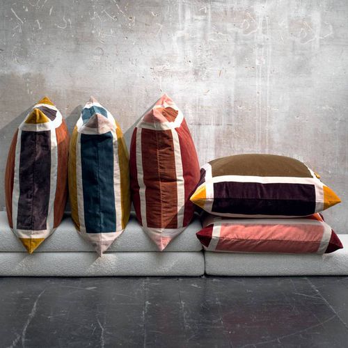 Cuscino quadrato - Melie - Elitis - con motivi geometrici / patchwork / per uso residenziale