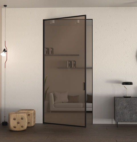 Porta da interno - RT - BT1A - SB - G05 - AGOPROFIL S.p.A - in vetro / in alluminio / battente