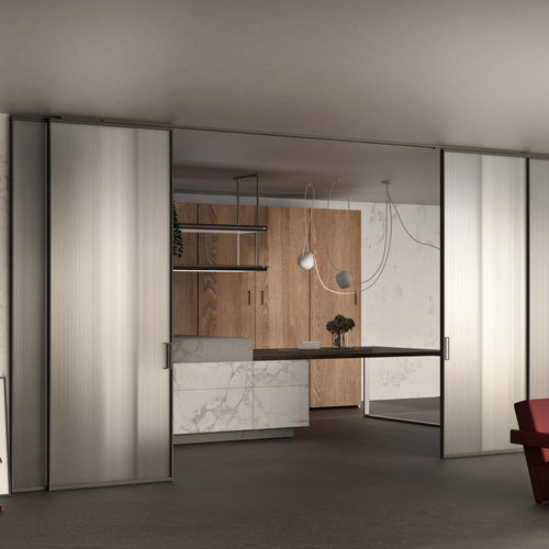 Porta da interno - VAS2b -SE4AL - TT - G13 - AGOPROFIL S.p.A - in vetro / in alluminio / in alluminio anodizzato
