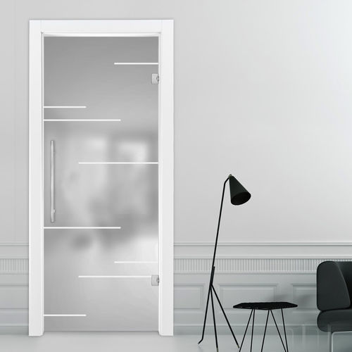 Porta da interno - ART GLASS KIA IKON - AGOPROFIL S.p.A - in vetro / battente / contemporanea