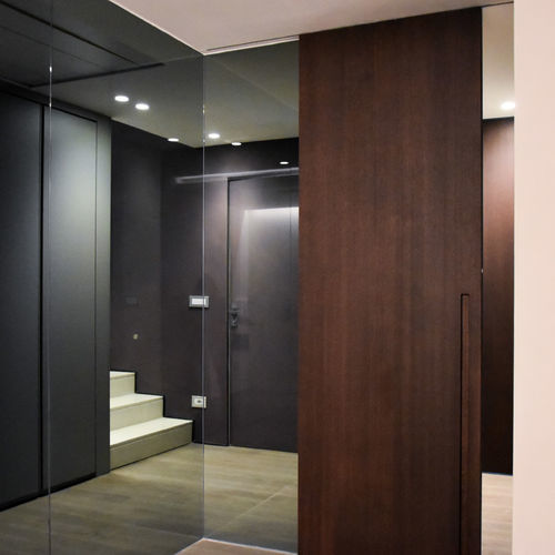 Porta da interno - AGOPROFIL S.p.A - in legno / scorrevole / contemporanea