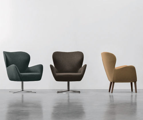 Poltrona contemporanea - VERA  - Nuova Linea Valentini - in tessuto / grigia / marrone