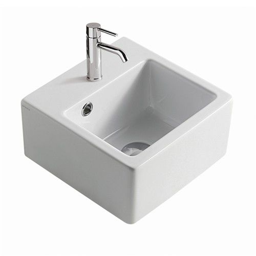Lavabo sospeso - 6033M - GALASSIA - in ceramica / quadrato / contemporaneo
