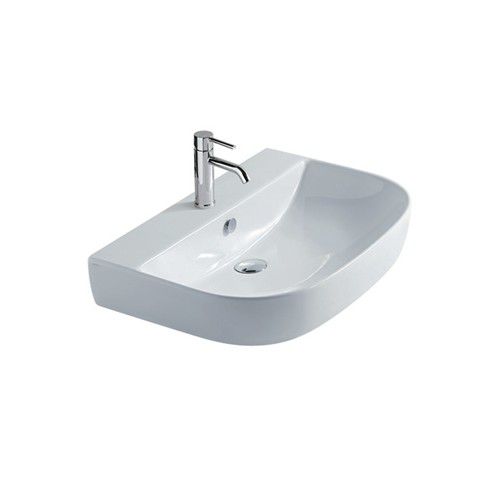 Lavabo da appoggio - 5209 - GALASSIA - in ceramica / a forma di D / contemporaneo