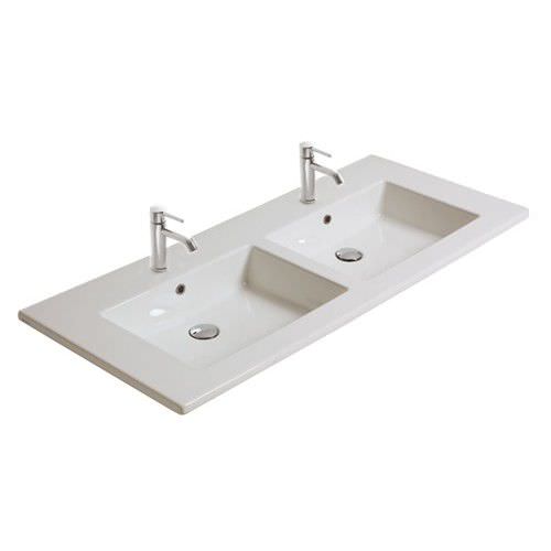 Lavabo sospeso - 2044 - GALASSIA - in ceramica / doppio / rettangolare