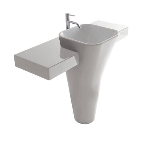 Lavabo autoportante - 5404 - GALASSIA - in ceramica / con specchio regolabile / rettangolare