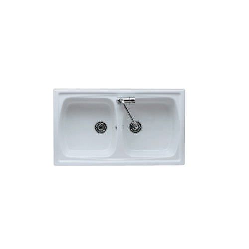 Lavello a 2 vasche - 5102D90 - GALASSIA - senza gocciolatoio / in ceramica / da incasso