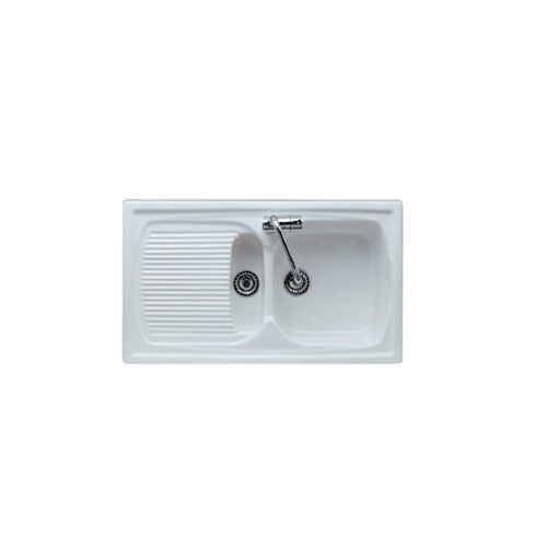 Lavello a 2 vasche - 5103D90 - GALASSIA - con gocciolatoio / in ceramica / da incasso