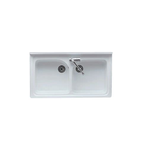 Lavello a 2 vasche - 5006 - GALASSIA - senza gocciolatoio / in ceramica / da incasso