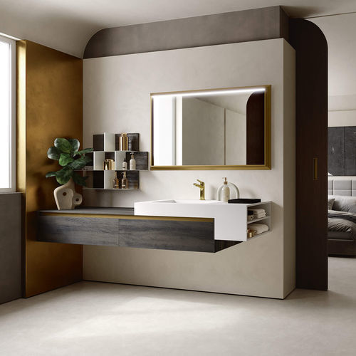 Mobile lavabo sospeso - SW104  - RAB ARREDOBAGNO - in legno / in HPL / contemporaneo