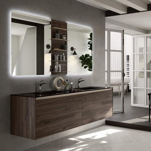 Mobile lavabo doppio - SW105 - RAB ARREDOBAGNO - sospeso / in legno / in HPL