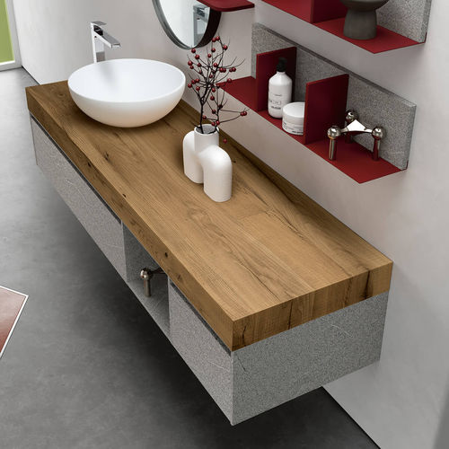 Mobile lavabo sospeso - SW106  - RAB ARREDOBAGNO - in legno / in HPL / contemporaneo