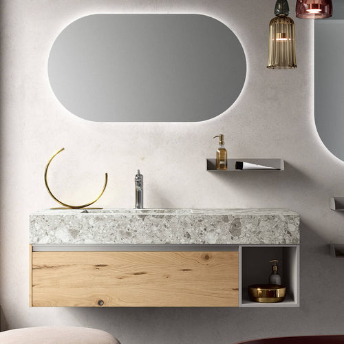 Mobile lavabo sospeso - SW107  - RAB ARREDOBAGNO - in legno / in HPL / contemporaneo