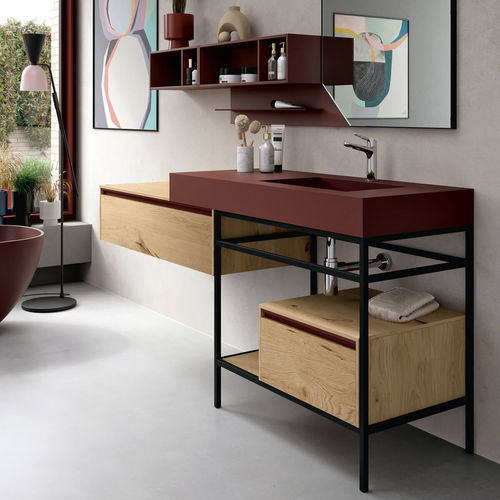 Mobile lavabo sospeso - SW108  - RAB ARREDOBAGNO - da appoggio / in legno / in HPL