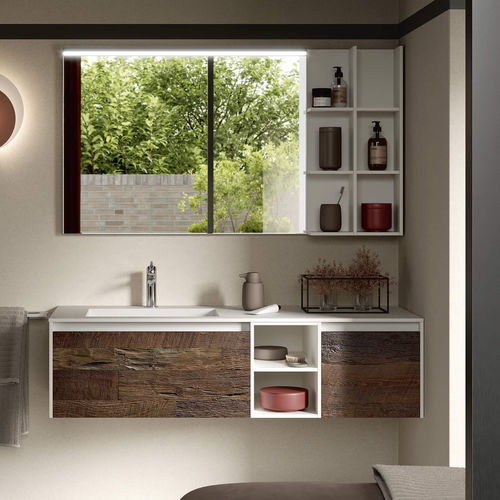 Mobile lavabo sospeso - SW113 - RAB ARREDOBAGNO - in legno / in HPL / contemporaneo