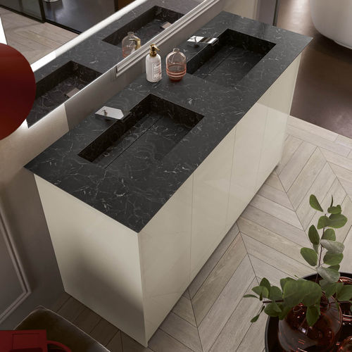 Mobile lavabo doppio - TR103  - RAB ARREDOBAGNO - da appoggio / in HPL / contemporaneo