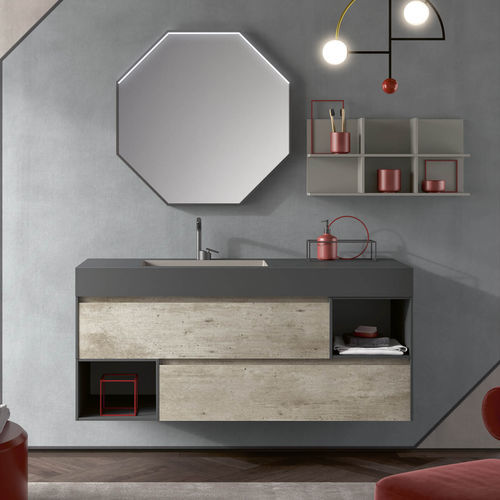 Mobile lavabo sospeso - TR112 - RAB ARREDOBAGNO - in HPL / contemporaneo / senza ante