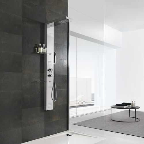 Colonna doccia termostatica - BRIDGE PLUS  - HAFRO srl - in acciaio / da parete / contemporanea
