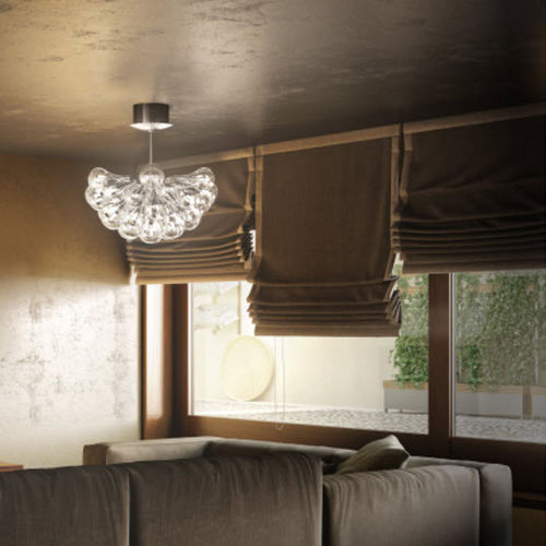 Plafoniera contemporanea - DROP - alma light - in vetro / in ferro / LED