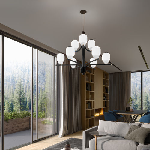 Lampadario contemporaneo - THECHANDELIER  - alma light - in ferro / in ottone lucidato / in opalina