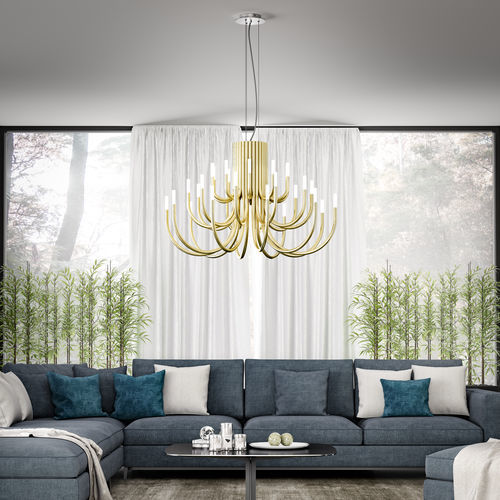 Lampadario contemporaneo - THEPALM - alma light - in vetro sabbiato / in ferro / in metacrilato