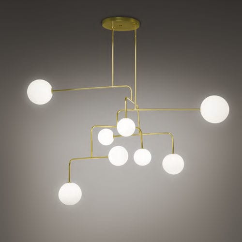 Lampadario contemporaneo - CONSTELLATION - alma light - in vetro / in ottone / da 8 lampadine
