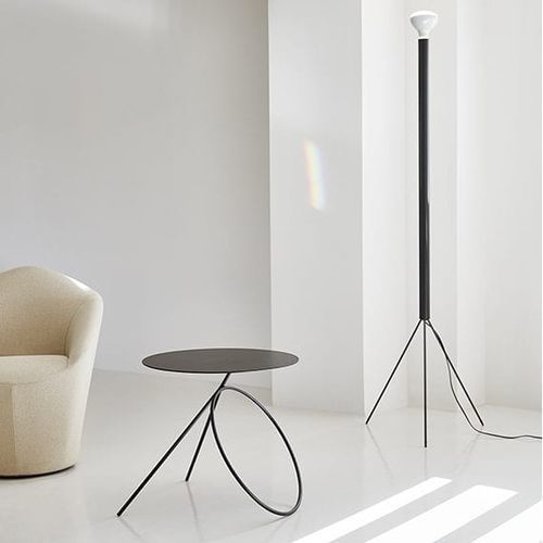 Tavolo d'appoggio contemporaneo - BAMBA - Viccarbe - in acciaio con rivestimento a polvere / con supporto in acciaio termolaccato / rotondo