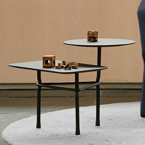 Tavolo d'appoggio contemporaneo - TIERS - Viccarbe - in rovere / in MDF / con supporto in acciaio termolaccato