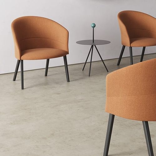 Poltrona contemporanea - COPA - Viccarbe - in tessuto / in pelle / in legno compensato