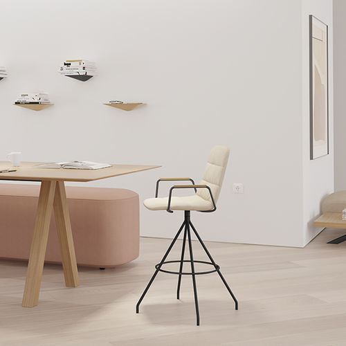 Sedia alta contemporanea - MAARTEN - Viccarbe - da interno / in polipropilene / in pelle