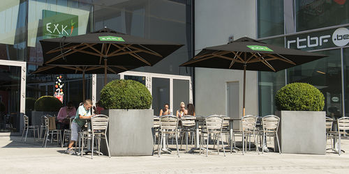 Ombrellone in tessuto - CAPE WOOD - Symo Parasols - in legno / contract