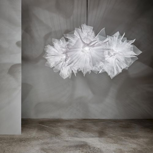 Lampada sospesa - Fluo Compo Medium - a emotional light - in acciaio galvanizzato / in rete / design originale