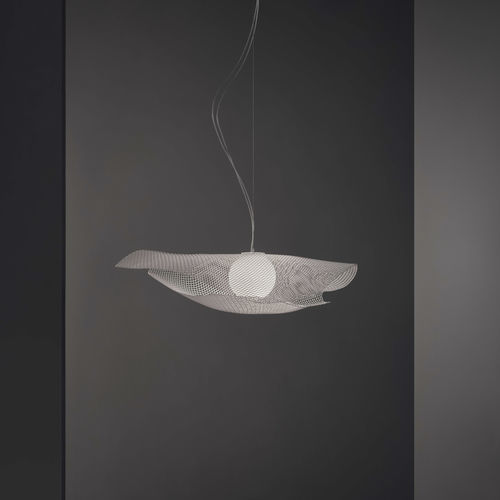 Lampada a sospensione - Mytilus Medium - a emotional light - in acciaio verniciato / in maglia di acciaio inossidabile / contemporanea