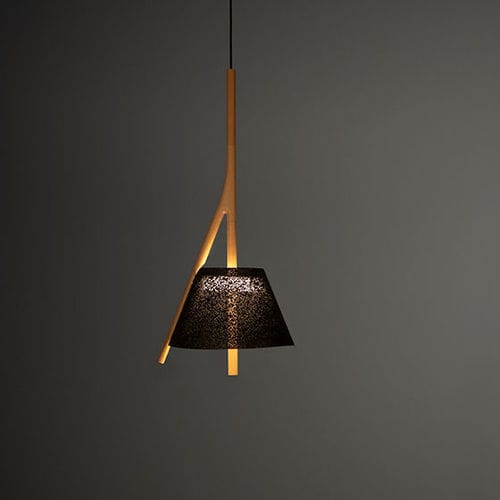 Lampada a sospensione - Cambo CM104G - a emotional light - in maglia di acciaio inossidabile / in legno / design minimalista