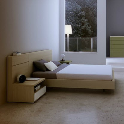Letto matrimoniale - SERENA - Arlex - contemporaneo / con comodini / in legno