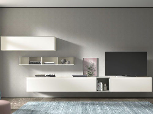 Parete attrezzata TV contemporaneo - Freestyle - Arlex - in legno laccato / con ripiani / con vano contenitore