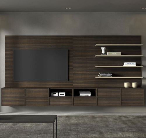 Parete attrezzata TV contemporaneo - Nara - Arlex - in legno laccato / con ripiani / con vano contenitore