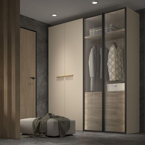 Armadio contemporaneo - MOE-STEEL - Arlex - in legno / in vetro / con ante battenti