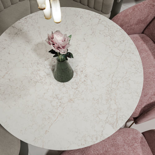 Piano per tavolo in Silestone® - Rivière Rose - Cosentino - bianco