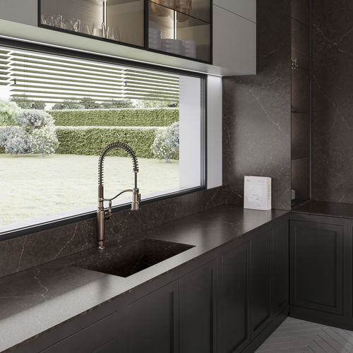 Piano di lavoro in Silestone® - Château - Cosentino - da cucina / marrone / con bordi quadrati