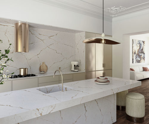 Piano di lavoro in Silestone® - Le chic : Versailles Ivory - Cosentino - da cucina / bianco / levigato