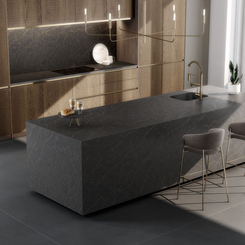 Piano di lavoro in Silestone® - Le chic : Bohemian Flame - Cosentino - da cucina / grigio / con bordi quadrati