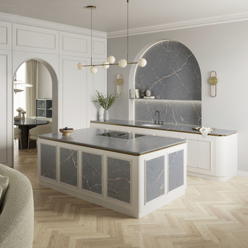 Piano di lavoro in Silestone® - Le chic : Parisien - Cosentino - da cucina / blu / levigato