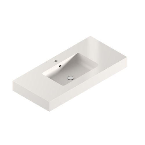 Lavabo da appoggio - evita S - Cosentino - in Silestone® / con piano integrato / rettangolare