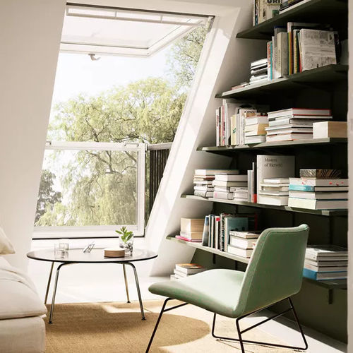 Finestra balcone in legno - GDLCABRIO® - VELUX - a proiezione / a tripli vetri / acustica
