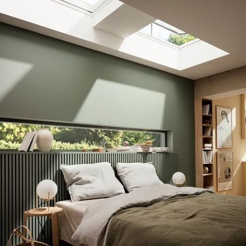 Lucernario per tetto piano - CFU - VELUX - a muro / per sistema di ventilazione / in vetro
