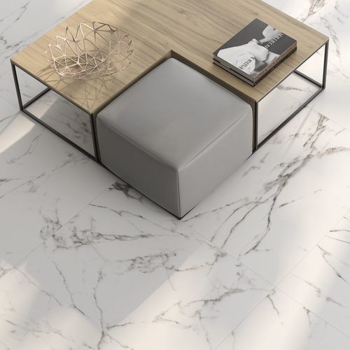 Piastrella in gres porcellanato - CARRARA - Roca Tile - opaca / levigata / 3D