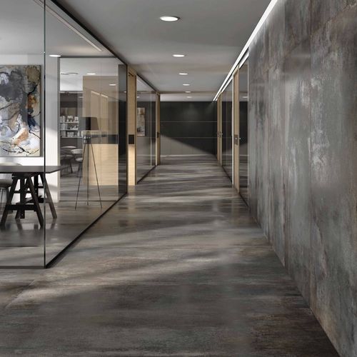 Piastrella in ceramica - IRON - Roca Tile - in porcellana / in metallo / opaca