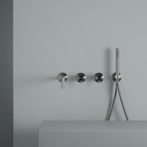 Miscelatore per vasca - SOURCE 13 69 R - QuadroDesign - da parete / in acciaio inossidabile / da bagno